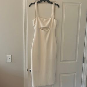 White Bec & Bridge body con dress with small cutoff under bust